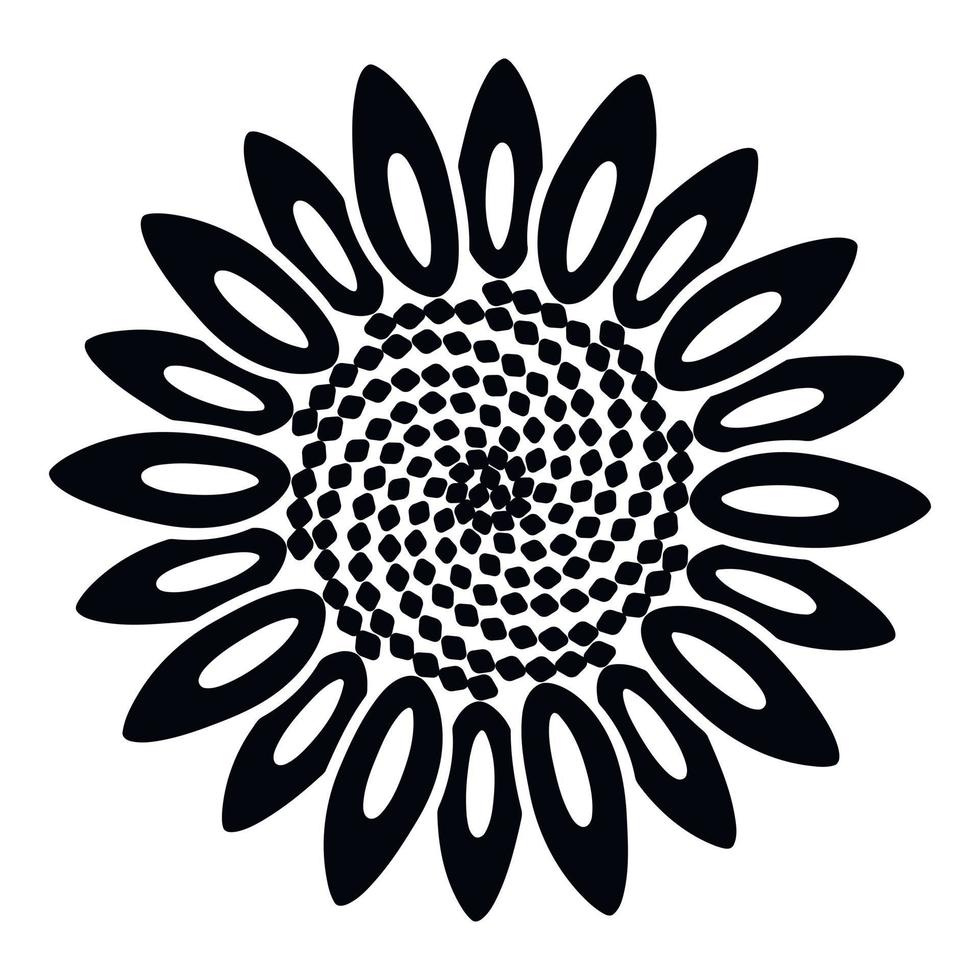 Spiral flower icon, simple style vector