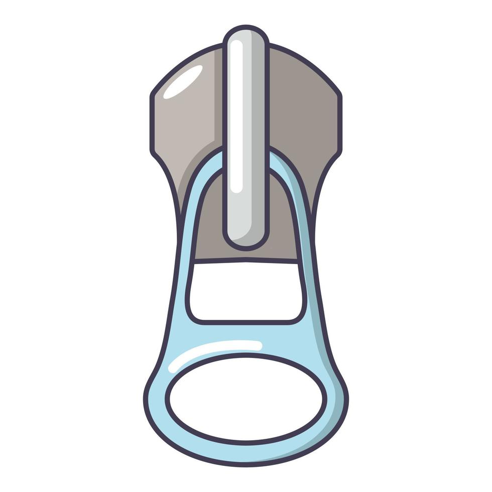 Steel zip icon, cartoon style vector