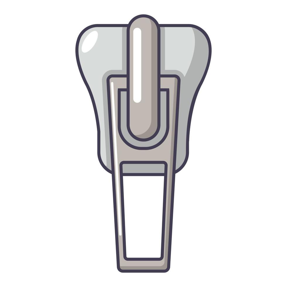 Coat zip icon, cartoon style vector