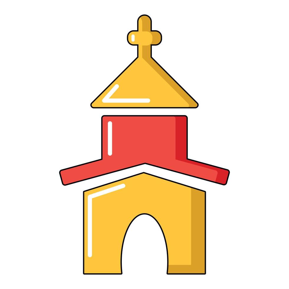 icono de la iglesia, estilo de dibujos animados vector