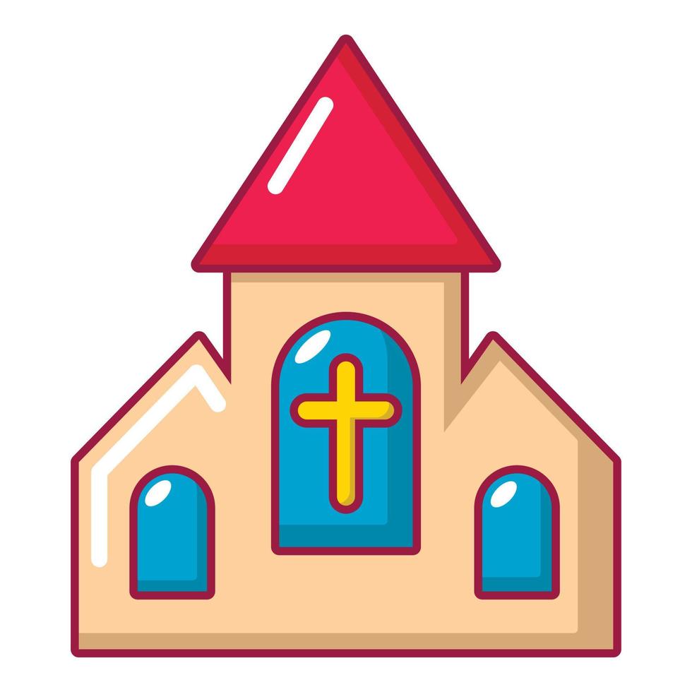 icono de la iglesia de bodas, estilo de dibujos animados vector