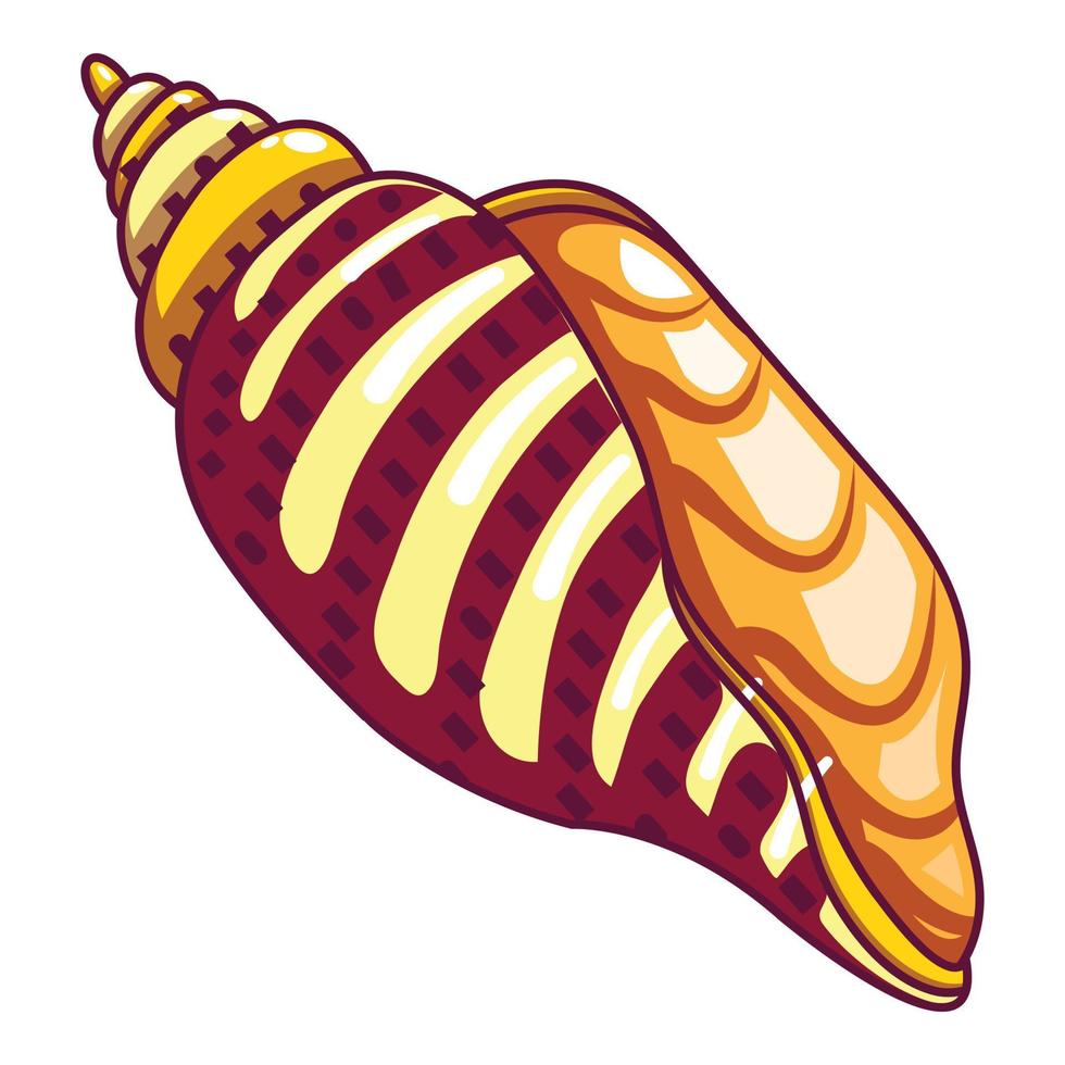 Ocean shell icon, cartoon style vector