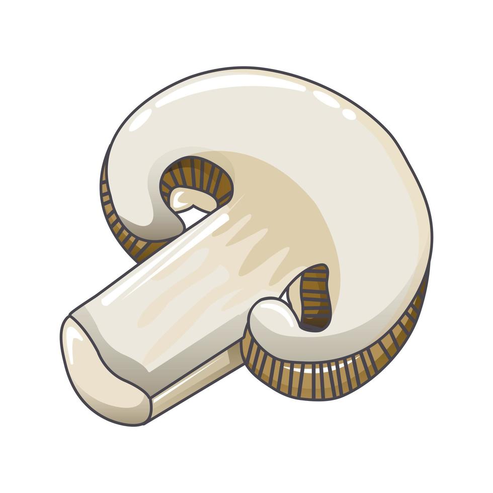 Cutted champignon icon, cartoon style vector