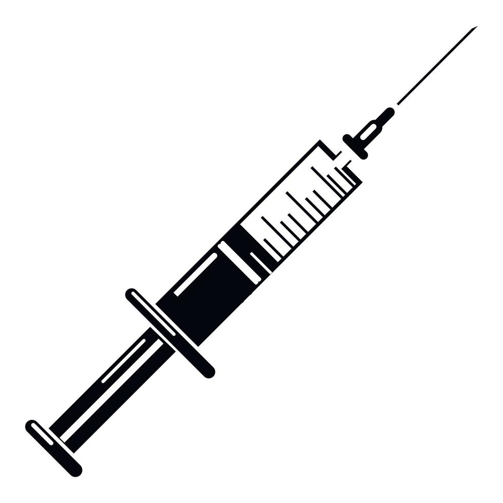 icono de vacunación, estilo simple vector