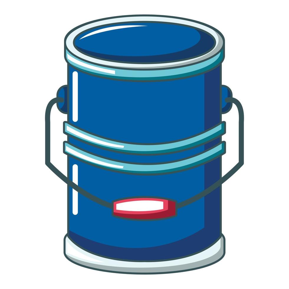 Cylinder bucket icon, cartoon style vector