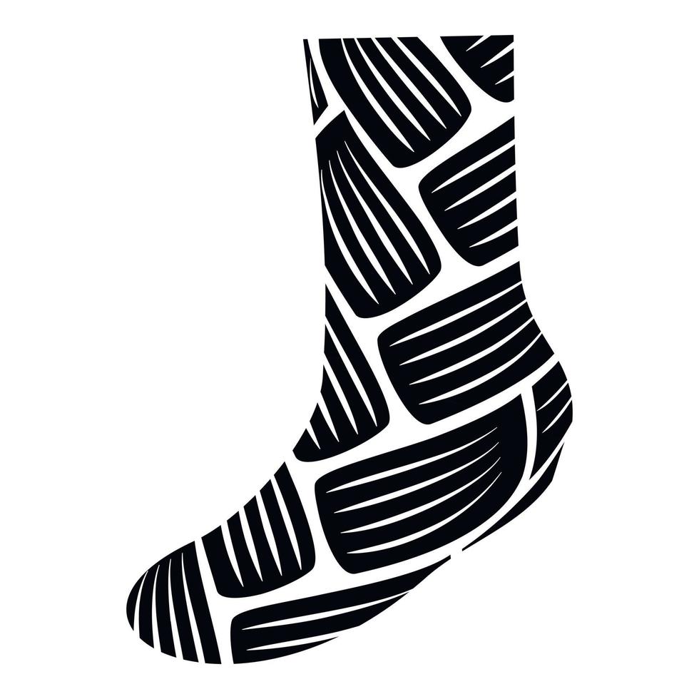 Warm sock icon, simple style vector
