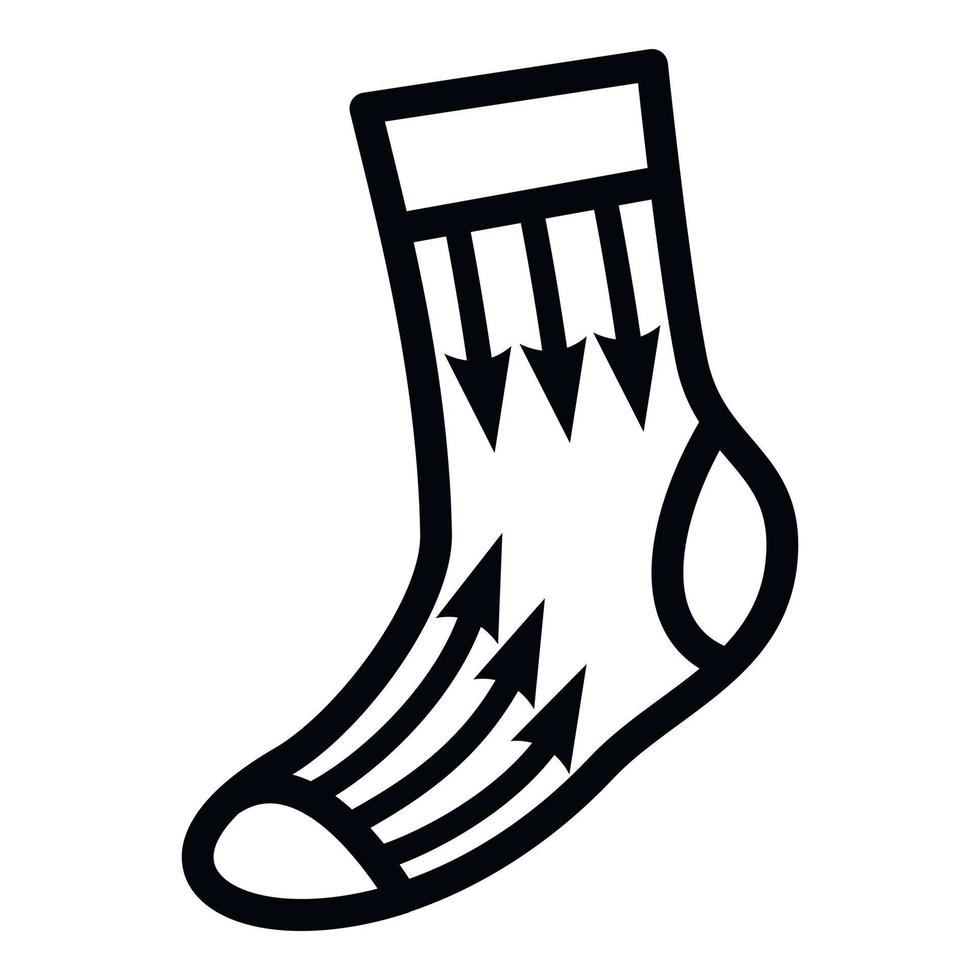 Thermo sock icon, simple style vector