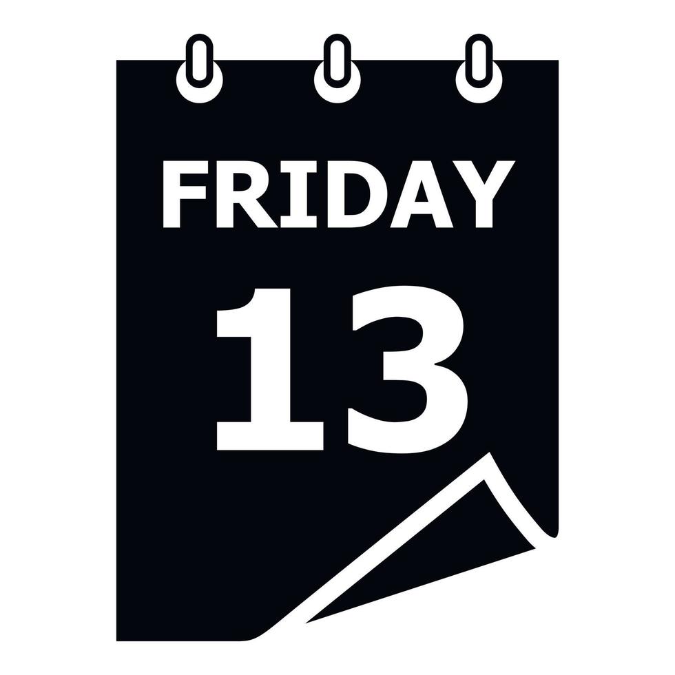 Friday calendar icon, simple style vector