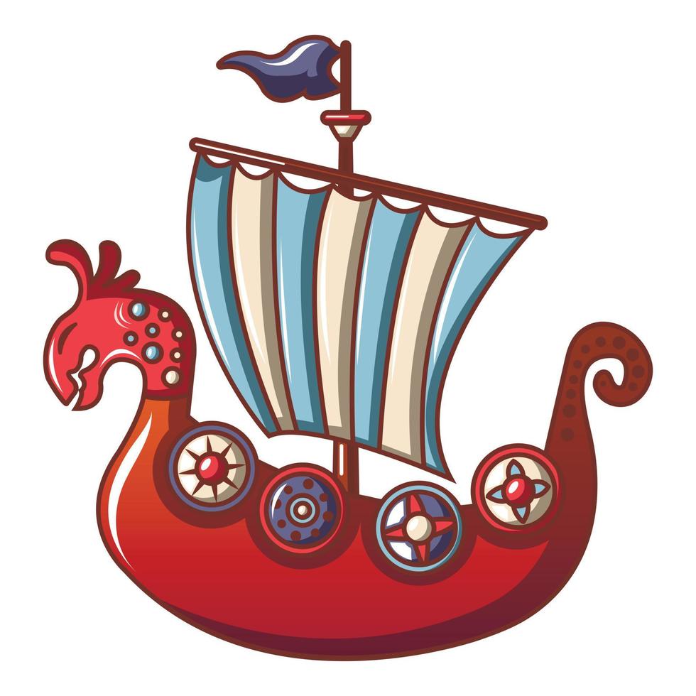 Frigate icon, cartoon style vector