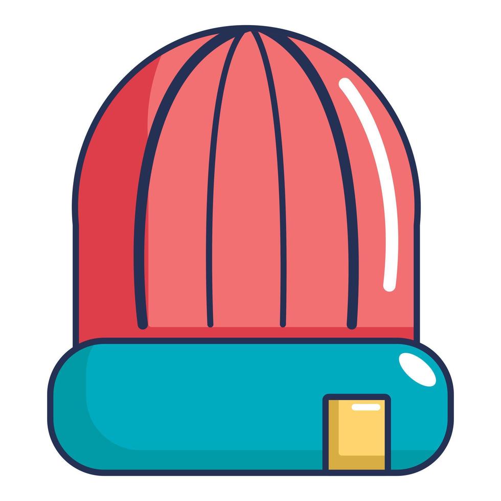 Winter hat cap icon, cartoon style vector