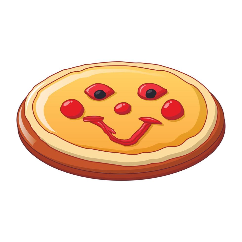 Pizza food icon, cartoon style vector