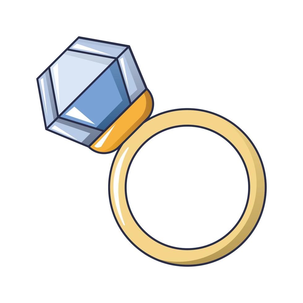 icono de anillo de diamantes, estilo de dibujos animados vector