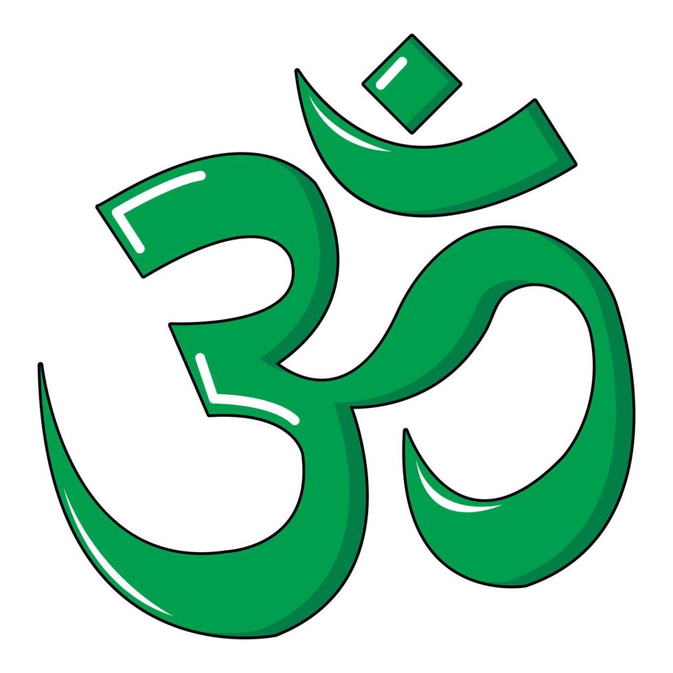 símbolo om del icono del hinduismo, estilo de dibujos animados vector