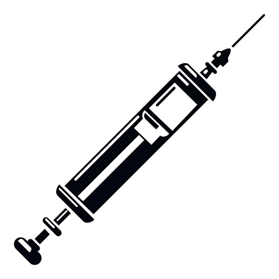 Medicine syringe icon, simple style vector