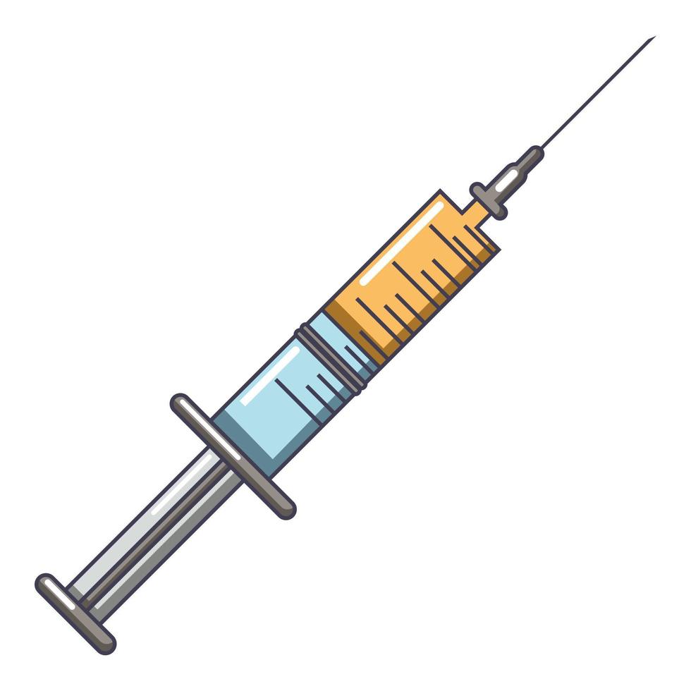 Empty syringe icon, cartoon style vector