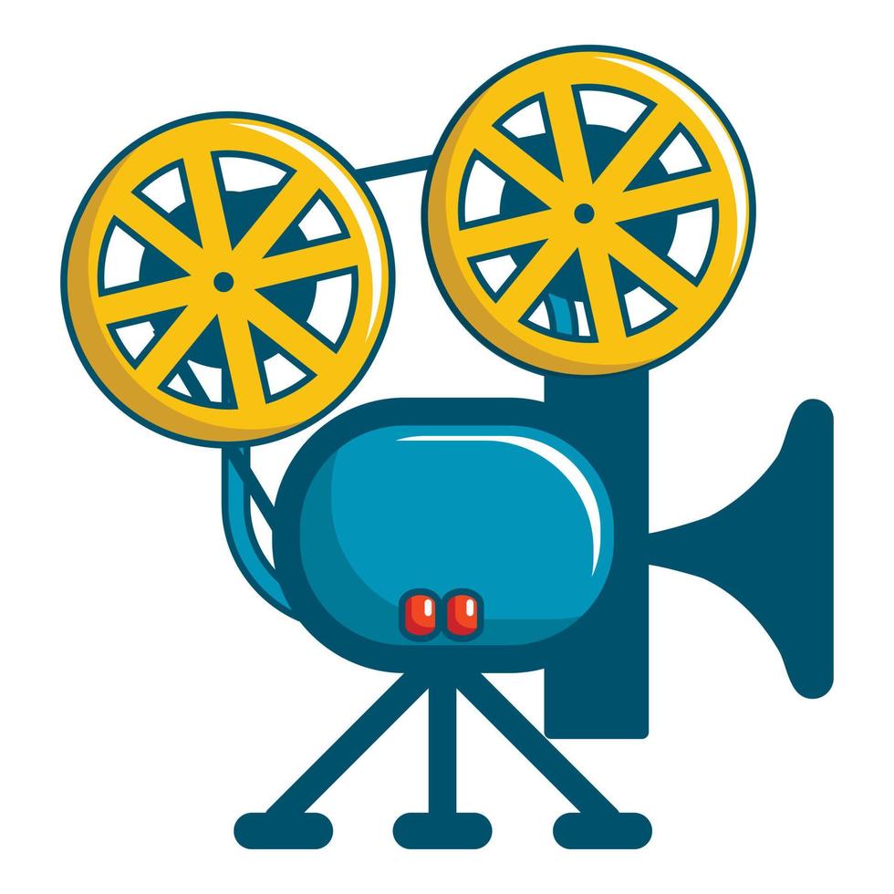 icono de cámara de cine retro, estilo de dibujos animados vector