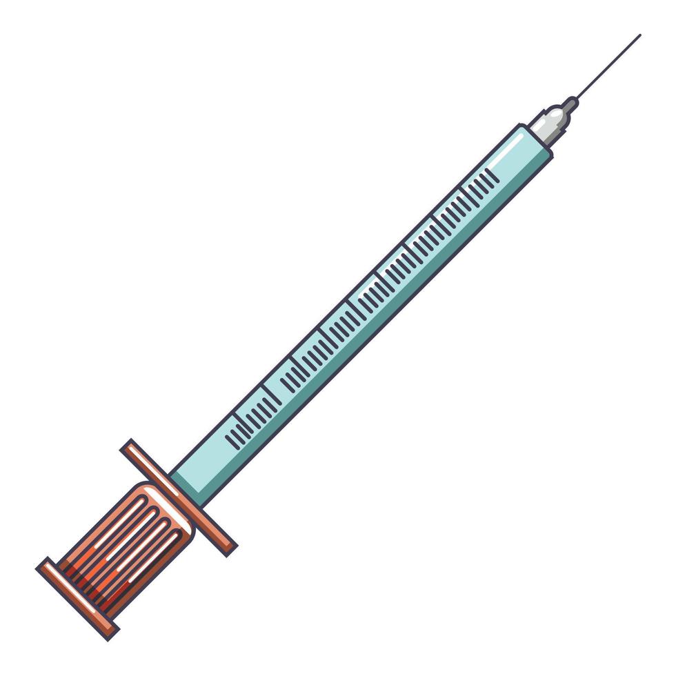 Syringe icon, cartoon style vector