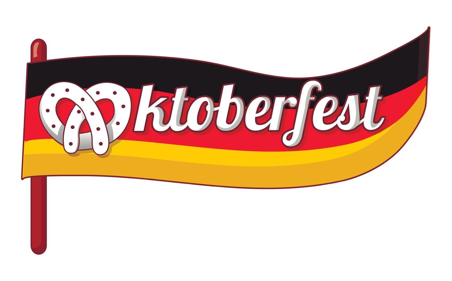 German flag oktoberfest icon, cartoon style vector