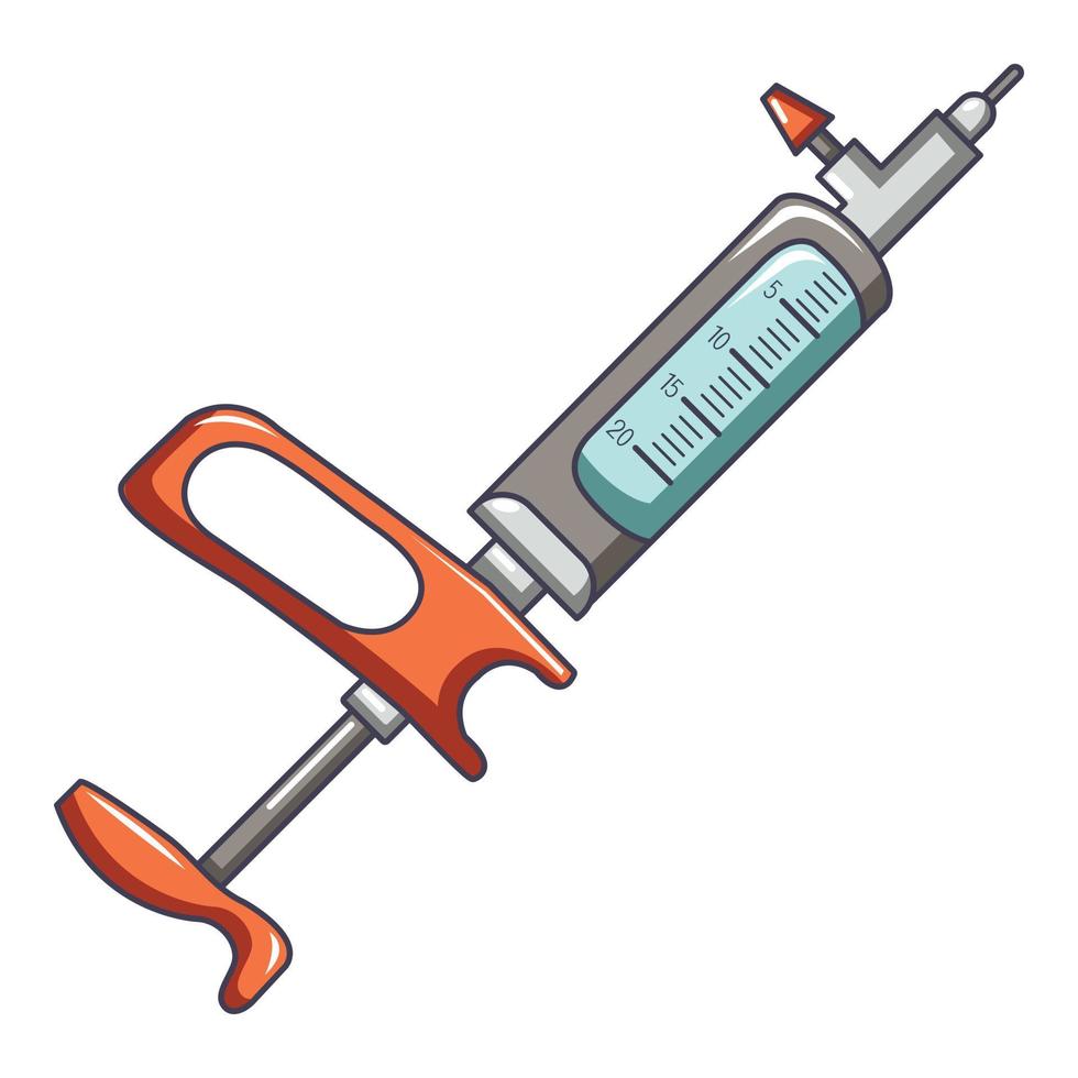 Clinical syringe icon, cartoon style vector