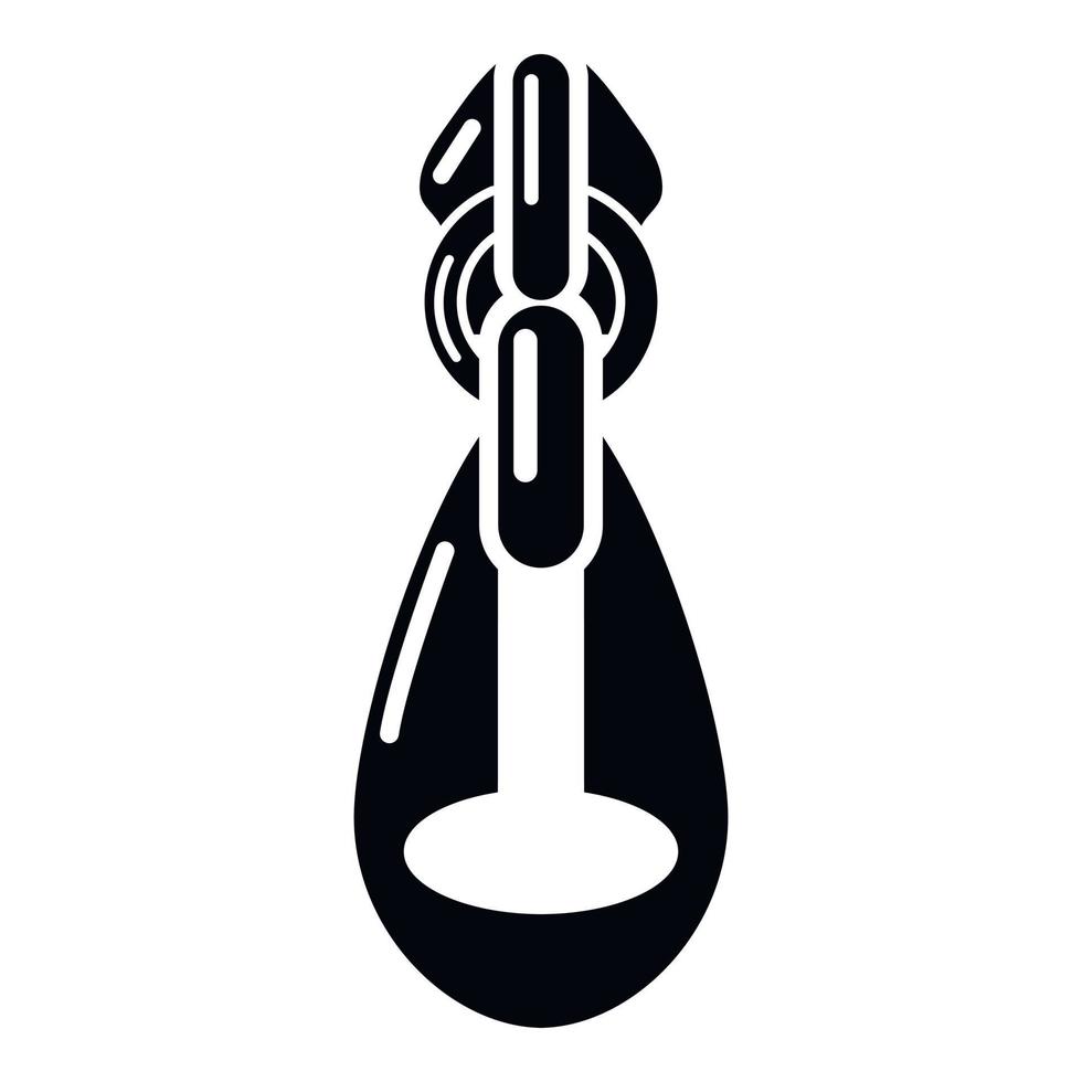 Big zip icon, simple style vector