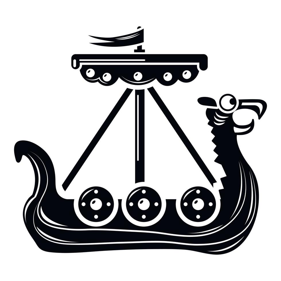 Military ship icon, simple style vector