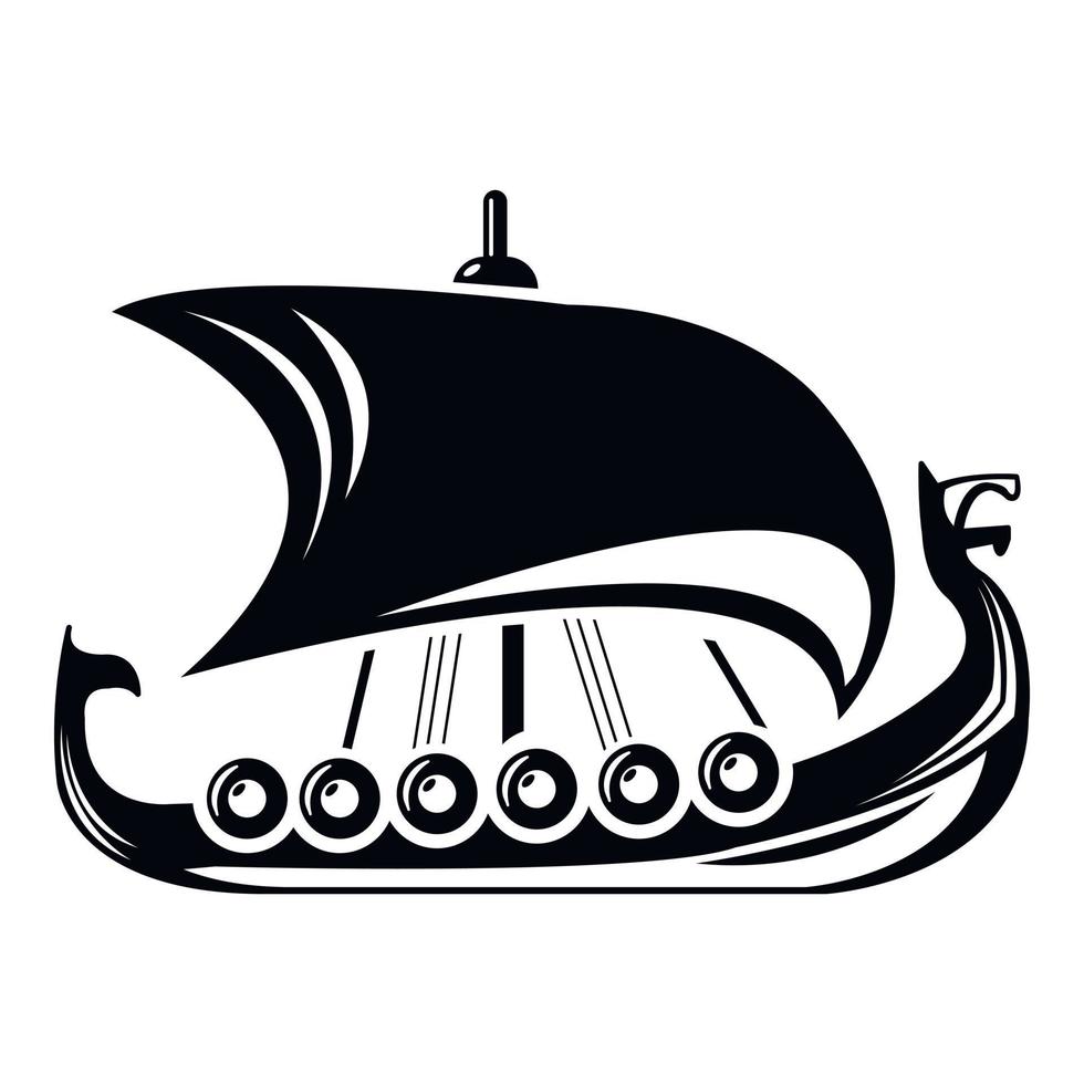 icono de barco escandinavo, estilo simple vector