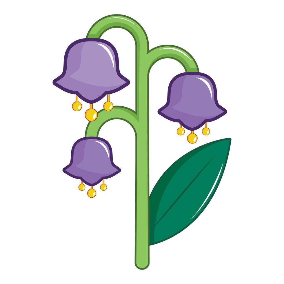 icono de flor de campana azul, estilo de dibujos animados vector