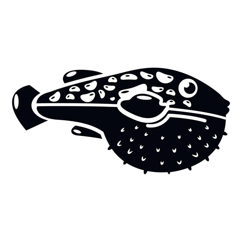 Poison fish icon, simple style vector