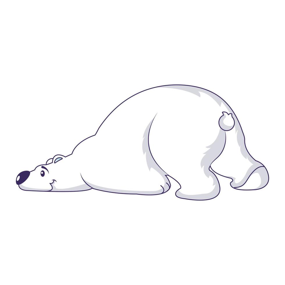 Sleeping polar bear icon, cartoon style vector
