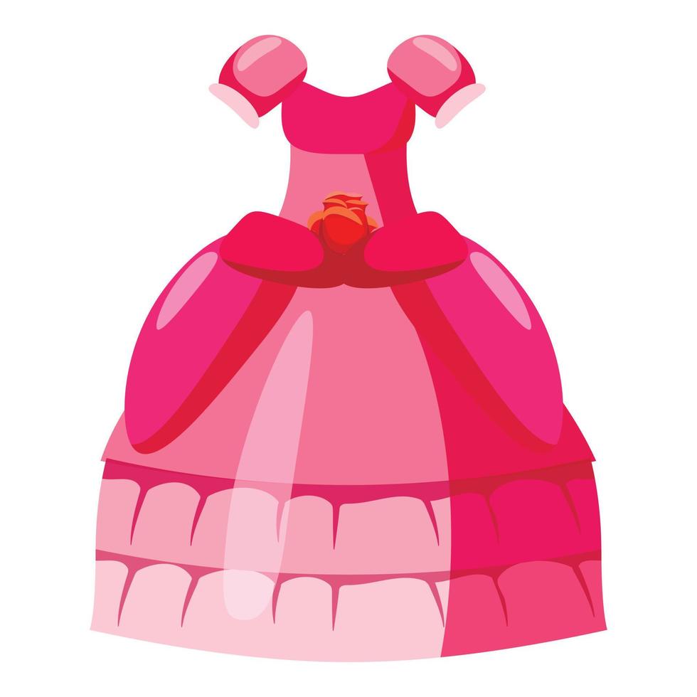 icono de vestido de princesa, estilo de dibujos animados vector