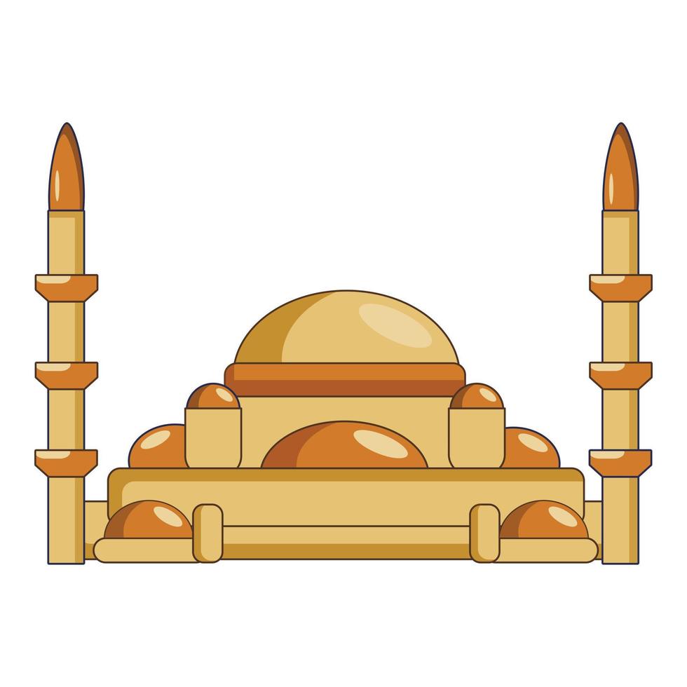 Mosque icon, cartoon style vector