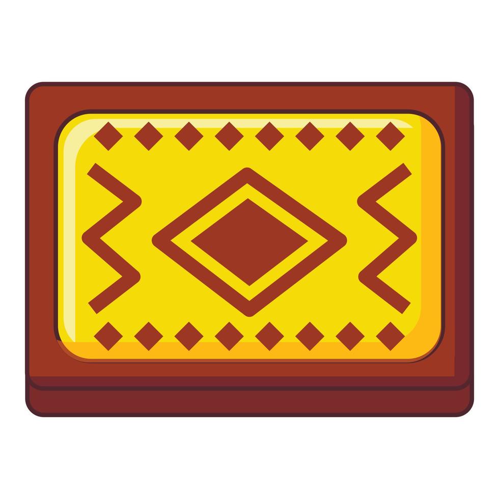 icono de alfombra turca amarilla y marrón estilo de dibujos animados vector