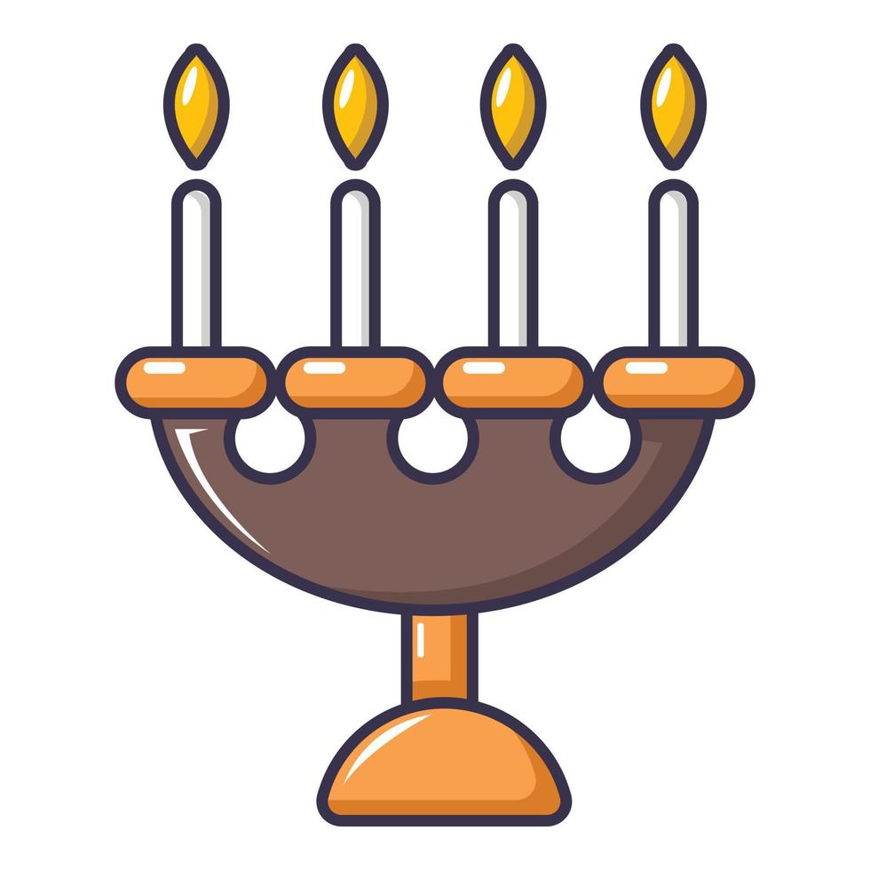 Candlelight candlestick icon, cartoon style vector