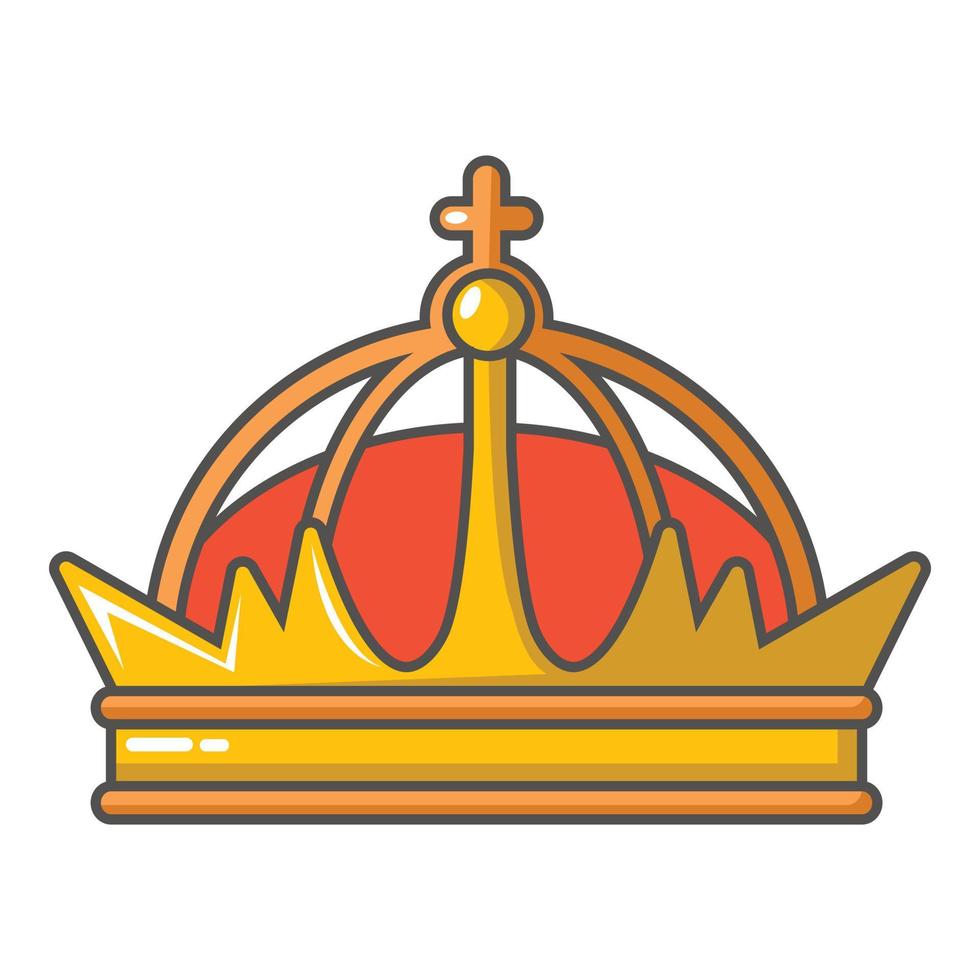 Imperial crown icon, cartoon style vector