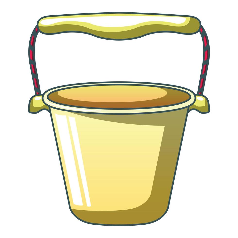 Gaden bucket icon, cartoon style vector