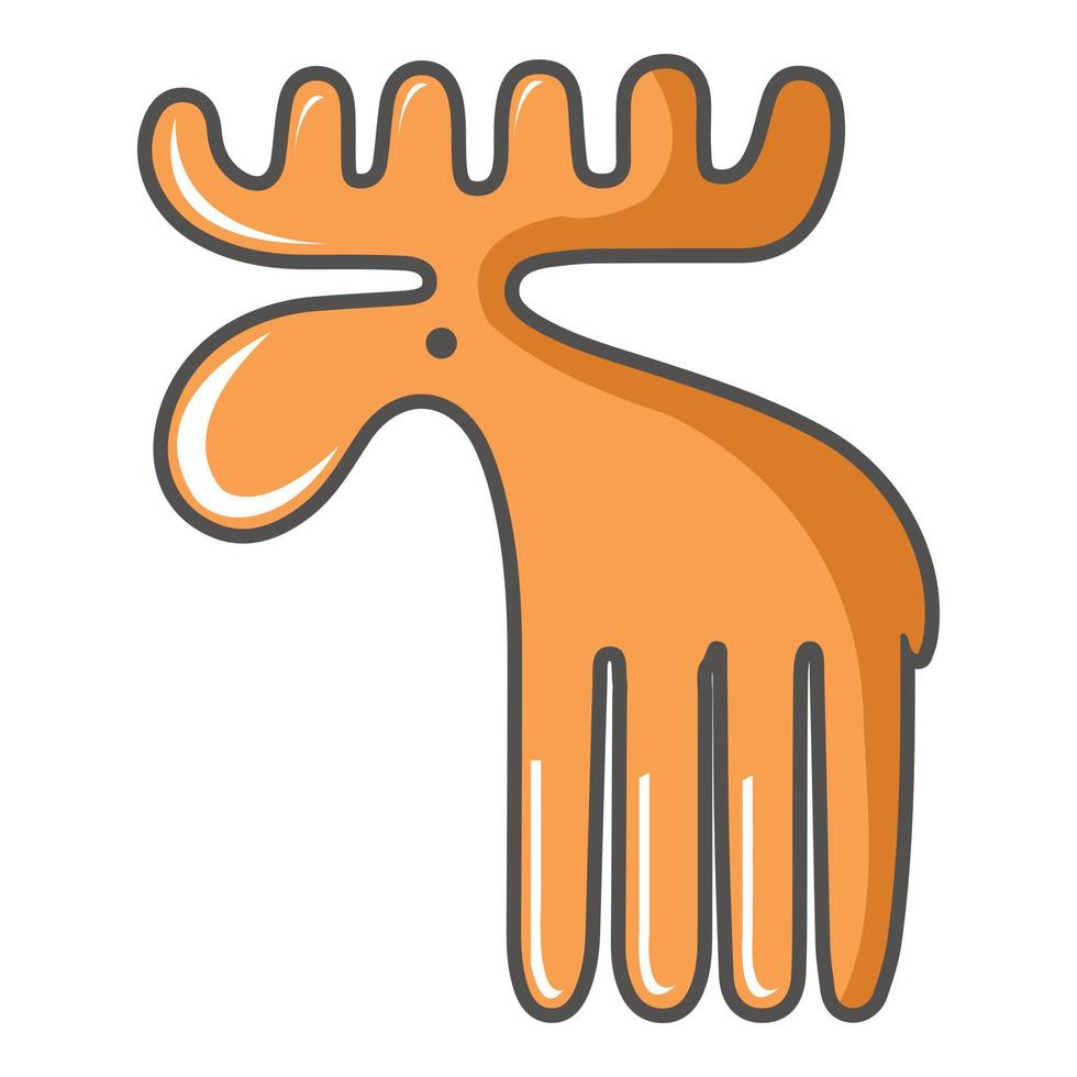 Wild elk icon, cartoon style vector