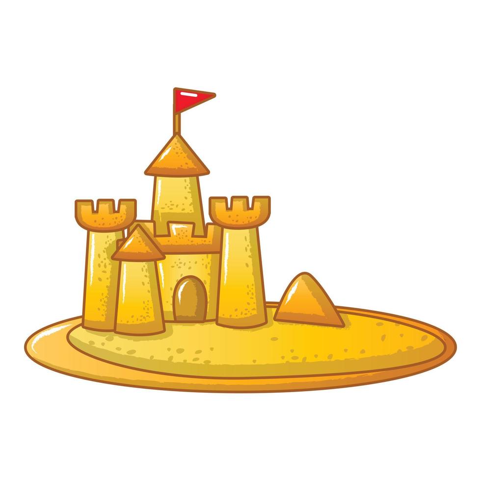 icono del reino de arena, estilo de dibujos animados vector