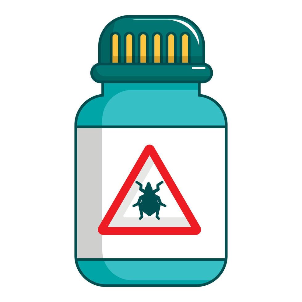 Bottle pest icon, cartoon style vector