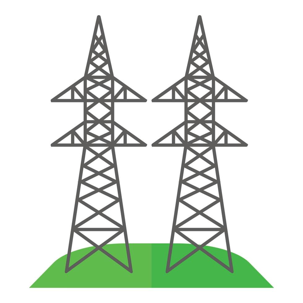 icono de poste de electricidad, estilo plano vector