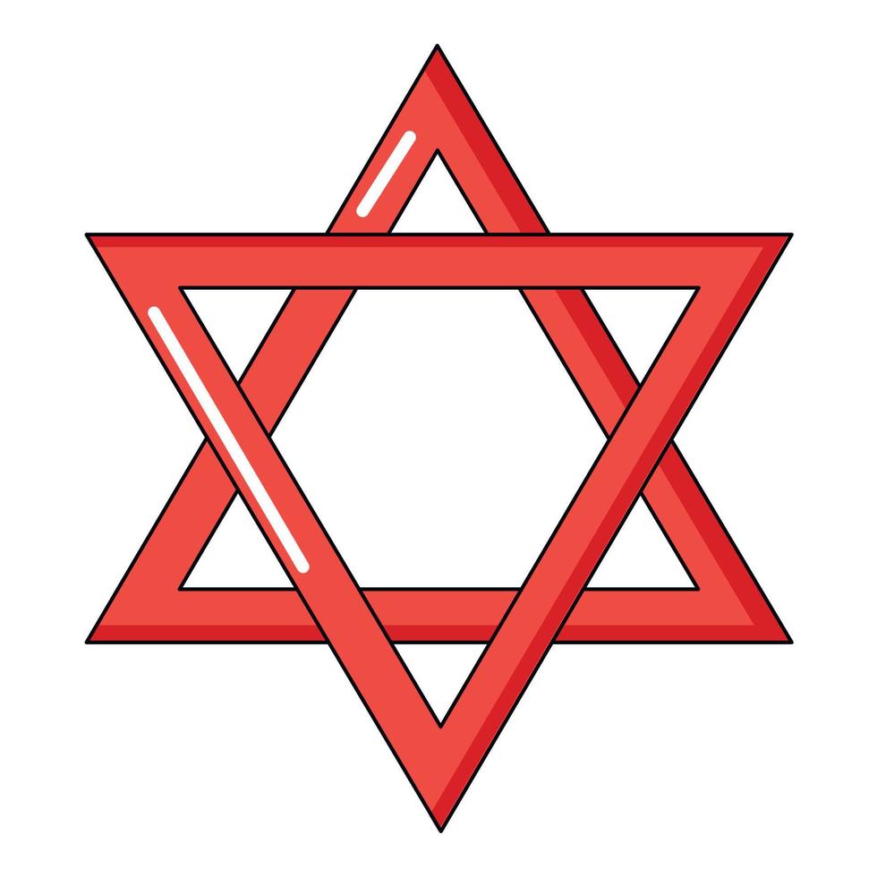 Star of david judaism icon, cartoon style vector