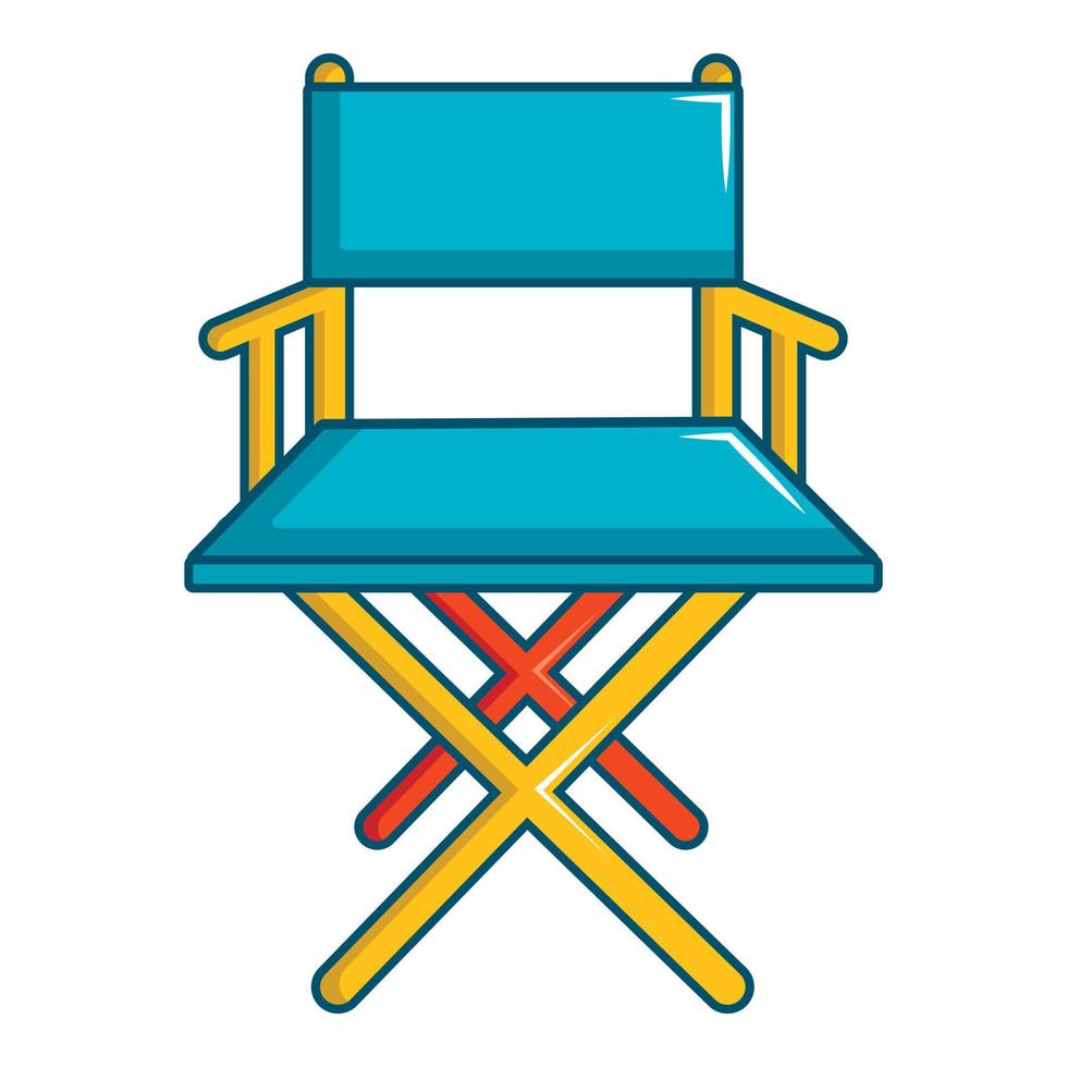 Cinema director chair icon, cartoon style vector