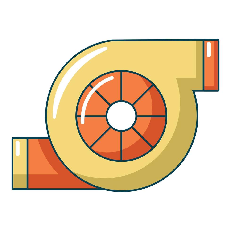 Turbo charger icon, cartoon style vector
