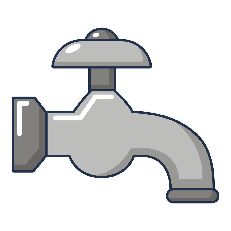 Water tap icon, cartoon style vector