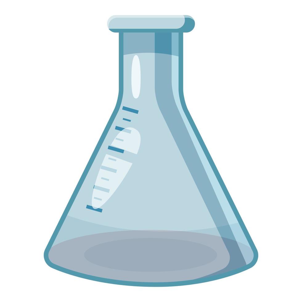 Laboratory glassware or beaker icon, cartoon style vector