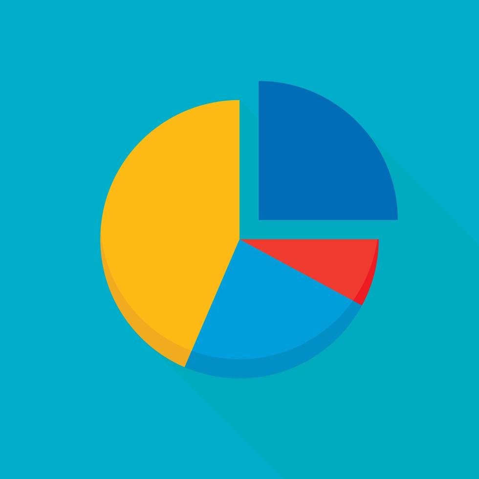 icono de diagrama circular, estilo plano vector