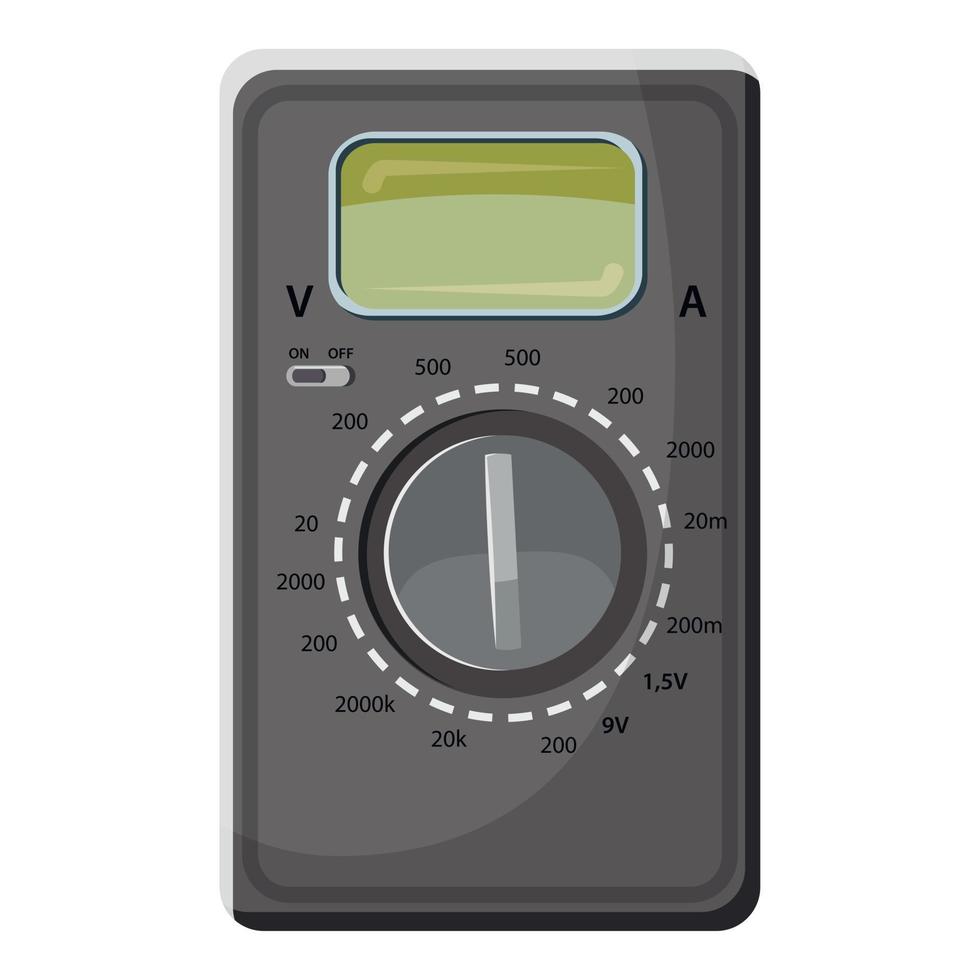 Multimeter, voltmeter icon, cartoon style vector