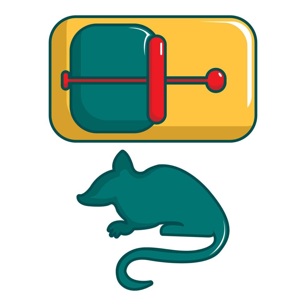 Mice trap icon, cartoon style vector