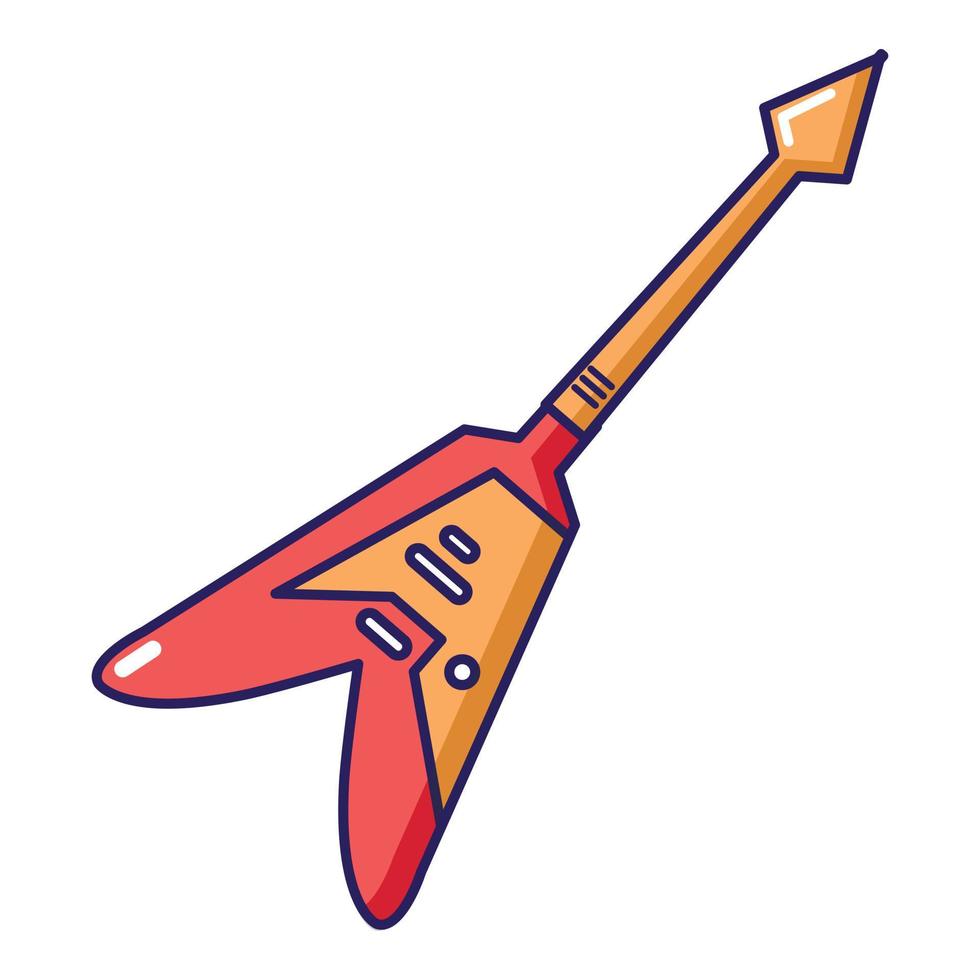 Electric guitar icon, cartoon style vector