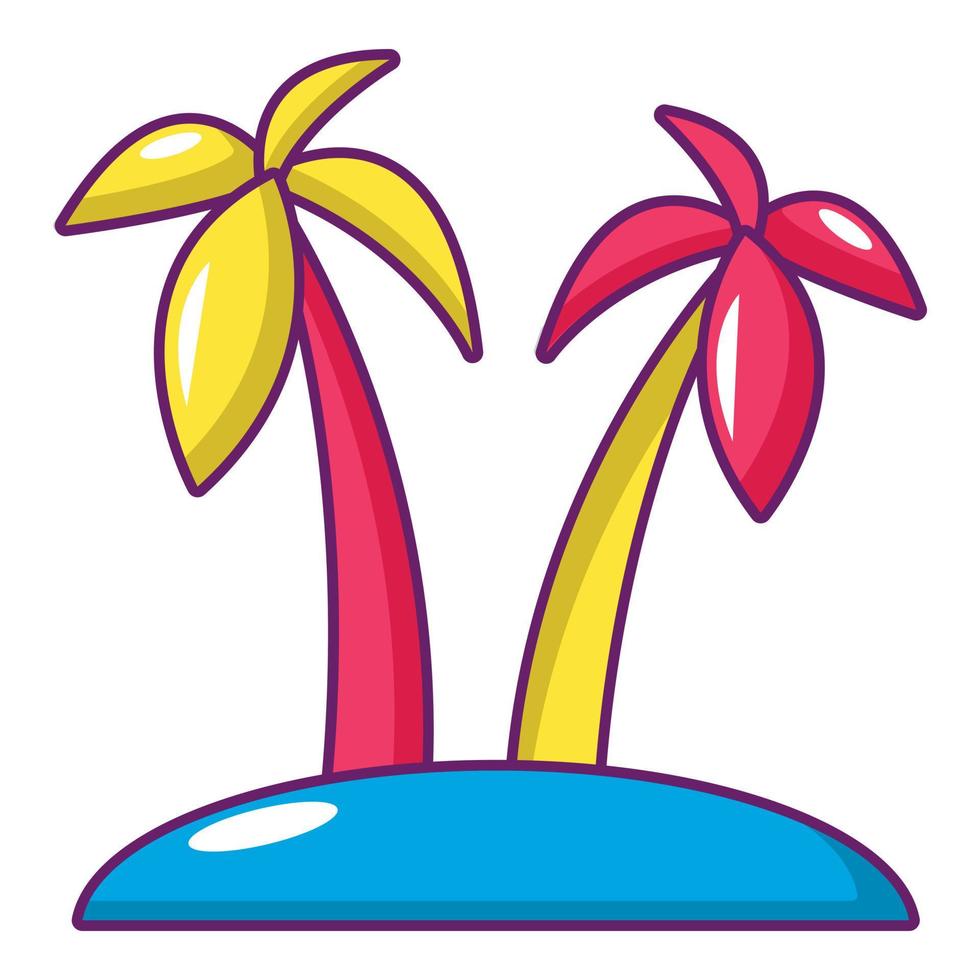 Tropical island icon, cartoon style vector