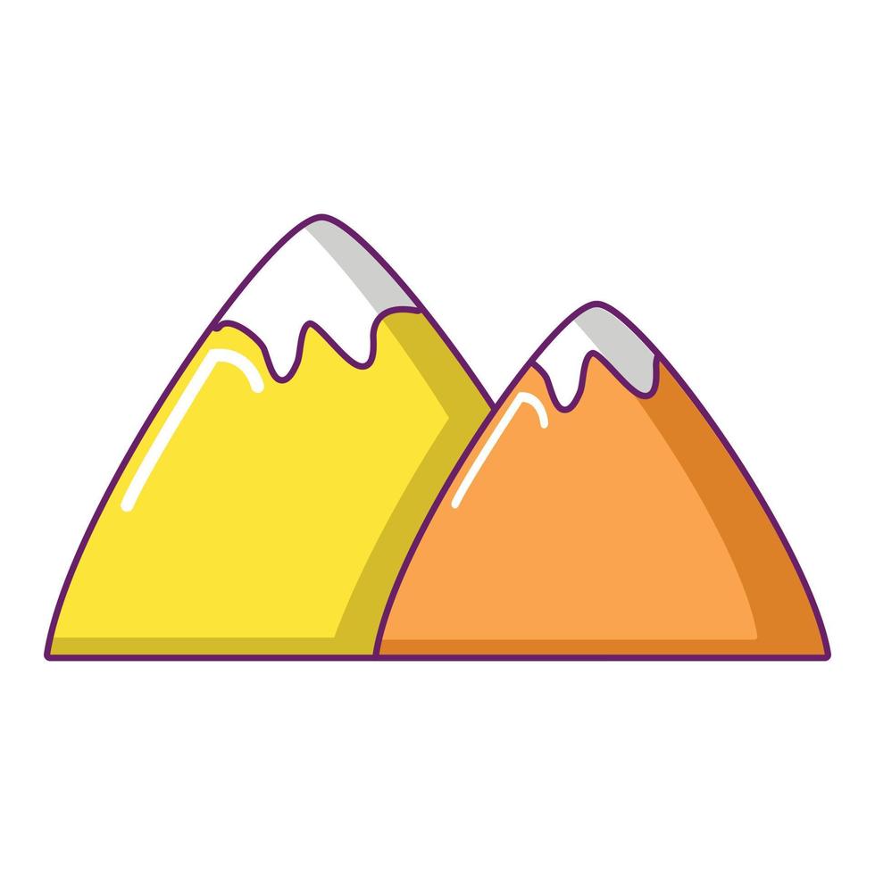 icono de montaña, estilo de dibujos animados vector